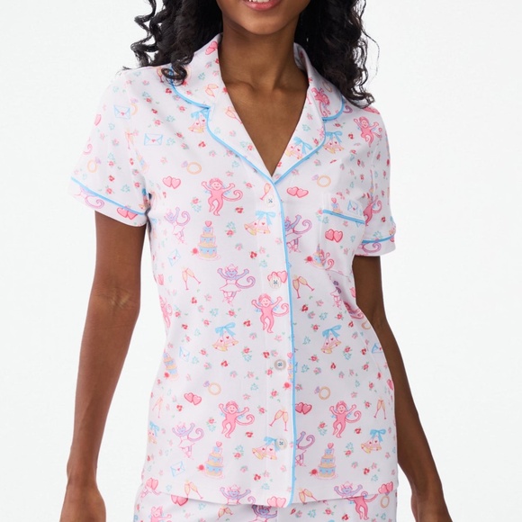 Roller Rabbit Monkey Said Yes Polo Pajamas Size LMULTI / L - Picture 1 of 3